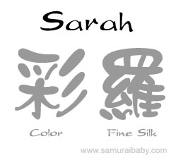 Sarah japanese kanji name
